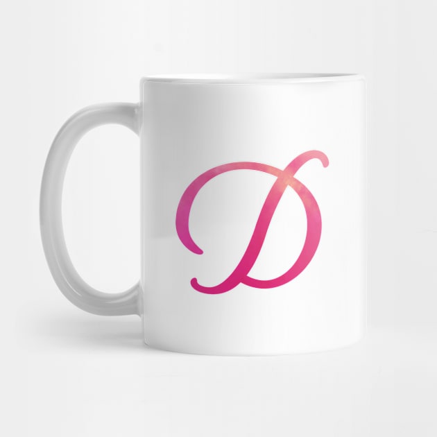 Letter D Monogram, Pink Color Personalized Design by Star58